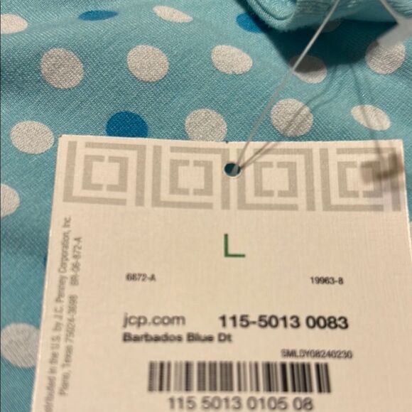 Liz Claiborne Blue Polka Dot Midi Dress - Picture 8 of 8